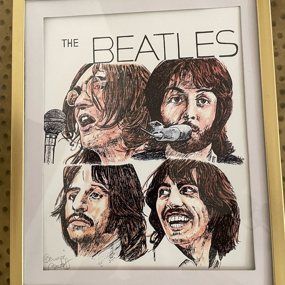 The Beatles Art print Bernice Batoff Artist Signed Framed - Picture 3 of 5